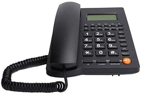 Telefono Fisso con Filo, Telefono Cablato da Tavolo con Pulsanti Grandi, Display del Chiamante, Chiamata in Vivavoce e Funzione di Controllo del Volume, per Office Home Hotel, ECC -