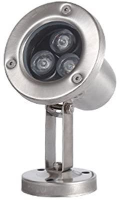 Strahler Unterwasser IP68 Wasserdicht Niederspannung Led Unterwasserlicht Material: Rostfreier Stahl Einstellbarer Winkel Schwimmbad Scheinwerfer für Unterwasser, Springbrunnen, Teich(Warmweiß,3W(12V)