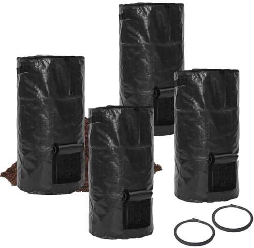 Bolsas de basura de compostaje de 34 galones, bolsas de abono de jardín reutilizables para exteriores, residuos orgánicos, bolsa de abono plegable para jardín, jardín, jardín, jardín, jardín, jardín