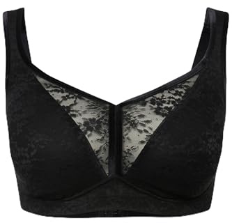 Ulla Popken Femme Grandes Tailles Soutien-Gorge Minimiseur à Bonnets Spacer. sans Armatures Noir 115D 830098100-115D