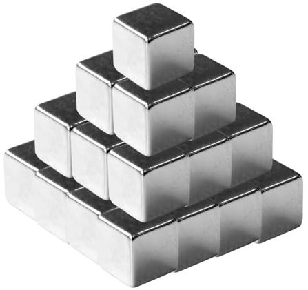 Floordirekt Lot de 12 aimants puissants en néodyme extra puissants pour tableau magnétique, tableau blanc, tableau en verre, mini aimants de réfrigérateur - Forte adhérence - 10 x 10 x 10 mm - Cubes