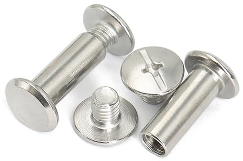 Juego de 60 tornillos Chicago, M2 x 5 mm, acero inoxidable, tornillos de amarre, postes para cuero, muebles, bolsas decorativas y más