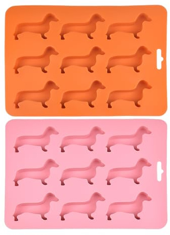 2 Stück Dackel-Eiswürfelformen, Lustige Musterformen, Tierform-Tabletts, Küchen-Silikonformen