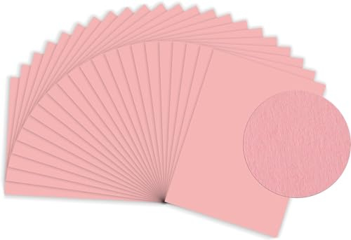 Sumico Bastelkarton 50x70cm 25 Bogen I Bastelpapier 220g/m² I dickes Ton-Papier zum Basteln & Malen I Bastel-Pappe umweltfreundlich verpackt I Tonkarton bunt für Kinder (Rosa)