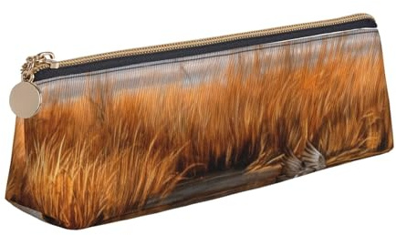UENFFKDAP Jagd fliegende wilde Ente Leder Federmäppchen Schüler Federmäppchen Reißverschluss Federmäppchen Kosmetiktasche Geeignet für Schulen und Büros, Unisex, weiß, Einheitsgröße, Kosmetiktasche
