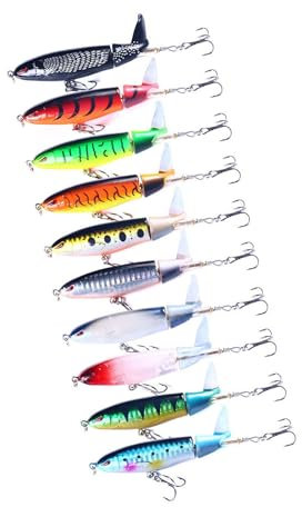 PTILSERY 10 esche rigide galleggianti con coda rotante Topwater esche da pesca esche da pesca esche eliche accessori da pesca