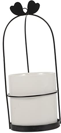 PRETYZOOM Porta Utensilios de Cerámica Marco de Metal Organizador de Cocina Tarro para Cubiertos Diseño Moderno Decoración de Cocina Soporte para Encimera 1