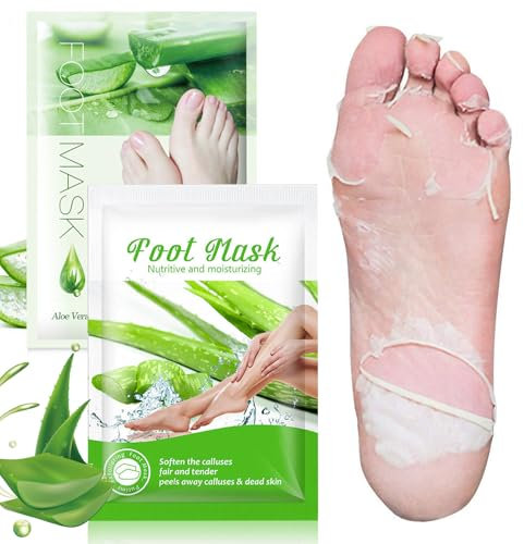 2 Paia Maschera Piedi Esfoliante Aloe ver,Maschera Peeling Piedi, Rimozione Della Pelle Morta e Calli, Maschera per Piedi Efficace Cura dei Piedi i Scrub Piedi,Per Donne e Uomini