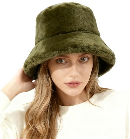 Lina & Lily Winter Pelzmütze Fischerhut Damen Herren aus Kunstfell