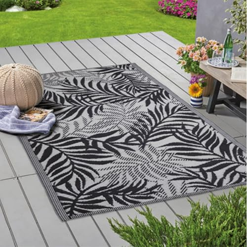 Bestlivings Outdoor Teppich Wetterfest und UV-Beständig (80x250cm / Farn) Teppich aus Kunststoff für Garten, Balkon, Terrasse - Outdoorteppich