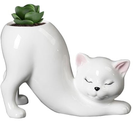 Generisch Kreativ süßer Katzenschwanzsäule Blumentopf, Katzen Pflanzer Topf für Hydrokulturpflanzen Hausgarten Hochzeit Dekoration Outdoor Pflanzer