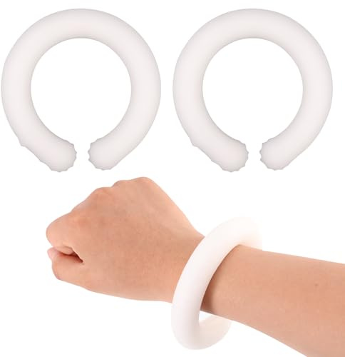 Lyreh 2pcs Poche Glace Poignet, Tubes Refroidissement Poignet Réutilisable de 9,5cm Diamètre pour la Dissipation Thermique Intérieure Extérieure d'Été par Temps Chaud(Blanc)