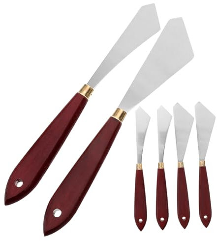 DOITOOL 6piezas Raspador De Pintura Al Óleo Herramientas para Artistas Raspadores Profesionales Espátulas para Mezclar Colores Herramientas De Dibujo y Pintura Prácticas con Mango De