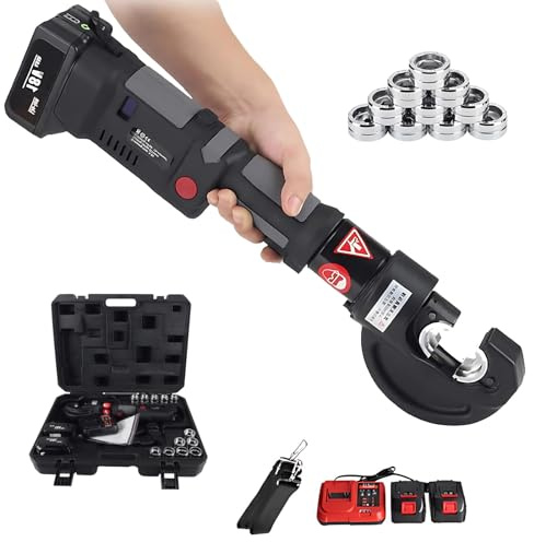 CIELOBLOEN Pince à Sertir Hydraulique électrique Légère | Sertisseuse 18v avec Affichage LED | pour Câbles 16-400mm² Et Travaux sur Bornes électriques