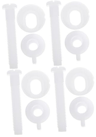 LALAFINA Kit 4 Pezzi Viti Fissaggio Copriwater in Plastica Pom Bianco per Riparazione e Sostituzione Sedile Wc Facile da Installare e Resistente