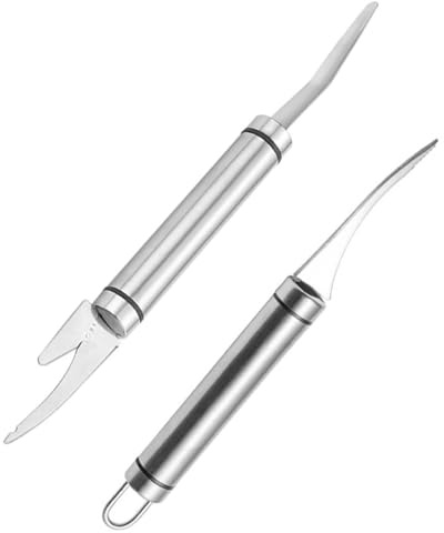 ROMISBABA 2 pièces Décortiqueur Crevettes Portable Acier Inoxydable Éplucheur Rapide et pour Crustacés Outil Pratique pour Cuisine Domestique et Professionnelle Lot de Styles