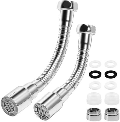 2 Stück Wasserhahn Verlängerung, Wasserhahn Aufsatz Mit 2 Modi, Drehbarer Wasserhahnaufsatz 360 Grad, Perlatoren Für Wasserhähne, Für Küche Und Badezimmer (13,5cm/16cm)