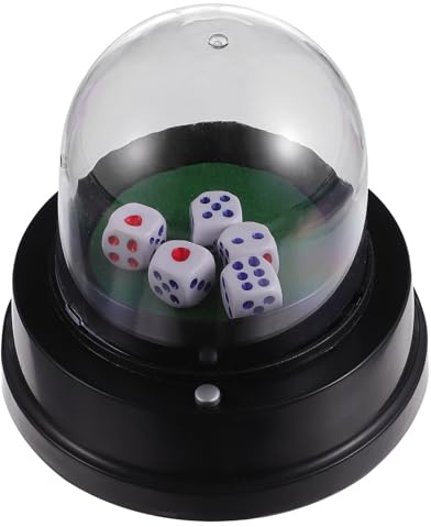 Ambiance Noël Gobelet de Rangement pour Dés Électrique Noir Plastique 1 Set | Dés Inclus, Compact et Léger, pour Craps et Backgammon, Facile à Nettoyer