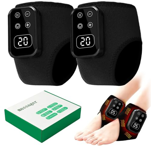 Fussmassagegerät 3-in-1 Foot Massager, Elektrisch Fußmassagegerät mit 5 Vibrationsmodi und 6 Heizstufen, Kabellos Wiederaufladbar, Linderung von Fußermüdung und Schwellungen