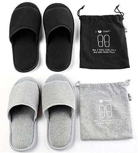ITODA Pantofole da Viaggio Portatili Pieghevoli Open Toe Sandali Non USA e Getta Spa Hotel Pantofole Lavabili in Cotone per la Stanza degli Ospiti Scarpe da Bagno