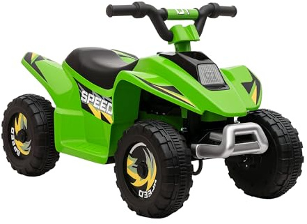 HOMCOM 6V Kids Electric Ride on Car All Terrain Vehicle Toy Quad Bike w/Forward Reverse Functions Toddlers for 18-36 Months Old Green