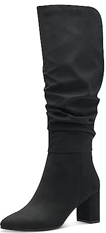 MARCO TOZZI Damen Hohe Stiefel mit Absatz Kniehoch Spitz, Schwarz (Black), 40 EU