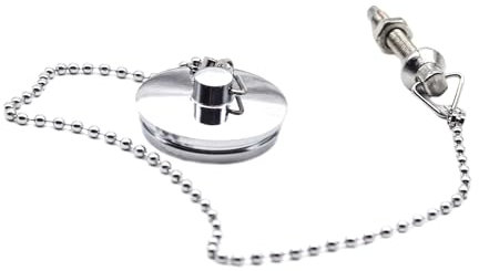 Divono Tappo per vasca, tappo e catena, catena da 30,5 cm con tappo per lavabo da 4,5 cm, a prova di perdite, buona tenuta resistente alle alte temperature, per lavello da cucina, doccia, lavanderia