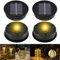 Joycabin 4 Stück Solarlampen Ersatz Top 8cm mit LED Warmweiß Licht Solardeckel, IP65 Wasserdicht Solarbatteriekasten Solarleuchten Solarpanel Ersatzteil für Solarlampen Laterne Deckel Garten
