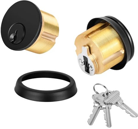 Reetometal Commercial Mortise Lock Cylinder, 1, for Adams Rite, Kawneer, Vistawall, and Most Storefront Doors (Black)
