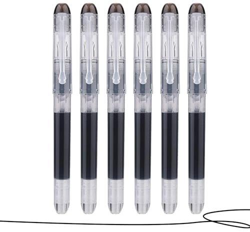 6 Stück Einweg Füllfederhalter, Kalligraphie-stifte,Schwarze Tinte, feine Spitze, glattes Schreiben, Kalligraphie-Stifte für Skizzieren, Journaling, Schule und Büro, Schule Büro Geschenkzubehör