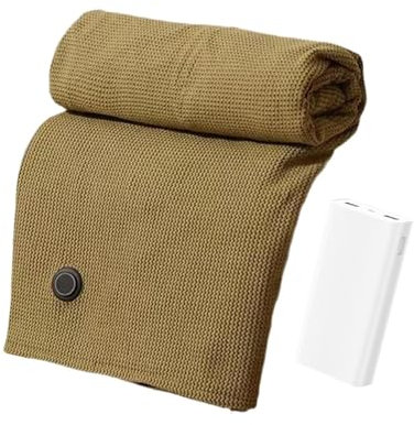Générique Châle Chauffant Portable – 150 X 80 Cm, Couverture Chauffante Alimentée par Batterie USB, 3 Niveaux De Chauffage, Chauffage Rapide en 15 Secondes, Châle Doux avec Fermeture Éclair – Vert