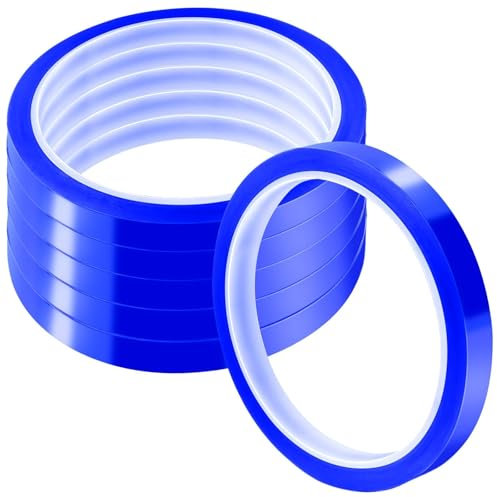 NISENTIA 6 Rollen Hitzebeständiges Klebeband|10 mm x 33 m Wärmeband für Sublimation, Kapton Tape, Wärmebänder– Keine Rückstände | Klebeband Hitzebeständig Isolierband für Elektronik, DIY und Handwerk