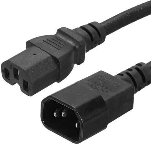 PATIKIL AC Power Cord 3 Prong C14 Male to C15 Female 1.5mm2 3Meter 9.8Ft 250V 10A PDU Extension Cable for Laptop Electronics TV Computer Printer Radio Monitor