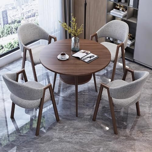 Kleines Konferenztisch-Set mit Stühlen - Runder Bürotisch für Küche & Esszimmer - Doppelschichtiges Design für Geschäftsräume - Kompakte & Moderne Möbel