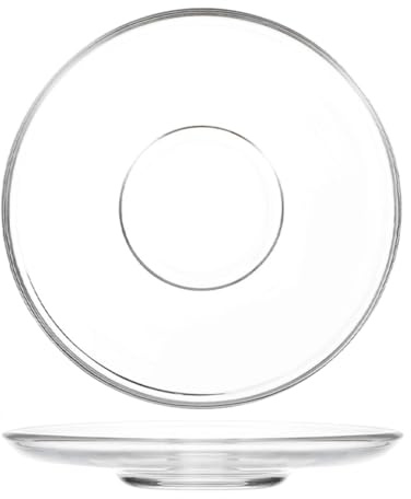 Zerodeko Due Piattini da Caffè in Vetro Trasparente Finitura Lucida, Dimensione Pratica 12X12 CM, Adatti per Uso Quotidiano e Momenti di Relax all'Aperto Riutilizzabile