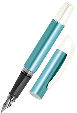 Online Campus Colour Line | Schönschreib-Füller für Rechtshänder | ergonomisches Softtouch Griffstück | Standard-Tintenpatronen | Kalligrafie-Feder 0,8 mm, Farbe türkis, 1 Stück (1er Pack)
