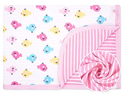 CuteOn Súper Suave Algodón Multifunción Manta para Toddler Chicos Chicas - 14 Pájaros Coloridos
