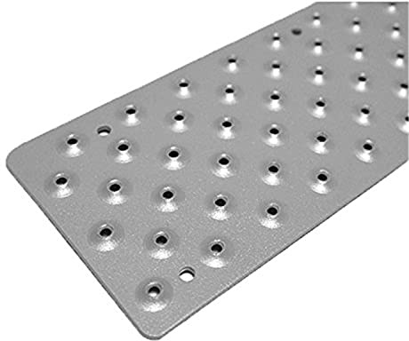Handi-Treads Halkfritt aluminiumtrappsteg pulverlackerat grå, 9,5 cm x 76 cm med färgmatchande träskruvar, var och en