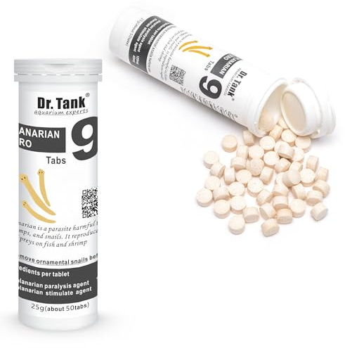 Dr. Tank #9 Planarian Zero - Aquarium Planaria Killer - Removes Planaria from Freshwater Fish Tanks - Safe for Fish, Shrimp, & Live Aquatic Plants - 50 Tablets