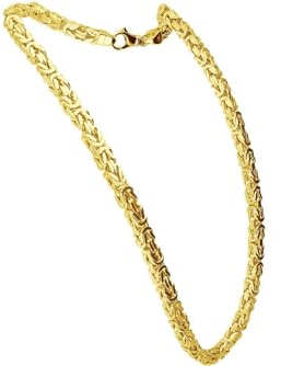 FILANGO Halskette 925er Silber Königskette rhodiniert/vergoldet Goldfarben Länge: 55cm | Stärke: 4,2mm