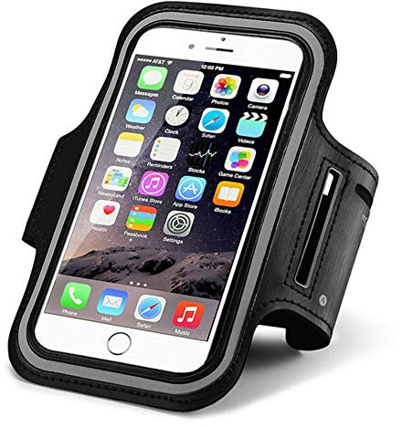 Brazalete Deportivo para Correr Negro Funda Correr Movil para iPhone 16 15 14 13 Pro XGODY S24 S23 S21 X32 2025 contra Sudor Correa Ajustable con Soporte para Llave