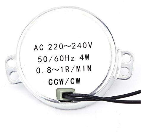 VIFER Synchronmotor Getriebemotor, Pyramidenmotor AC 220-240 V Rotationsmotor Wechselstromsynchronmotor Getriebemotor 4W CW/CCW 0.8-1RPM
