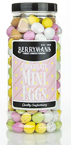 Original Mini Eggs Chocolate Retro Gift Jar by Berrymans Sweet Shop - Classic Sweets, Traditional Taste.