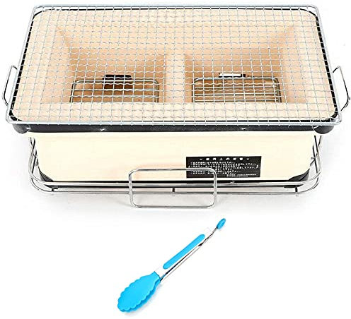 Ripiano Del Tavolo Griglia A Carbone, Giapponese Hibachi Yakitori Barbecue Griglia in Ceramica Argilla Rettangolare Portatile Fornello A Carbone Interno All'aperto Campeggio Stufa Griglia(Beige)