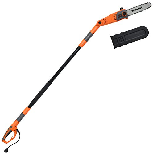 GOPLUS 750W Élagueuse sur Perche Télescopique Électrique,Scie d'Elagage,Perche Télescopique 212-286 cm,Vitesse 10,8 m/s avec Tête Pivotante, Tête de Coupe Réglable -30°-30°