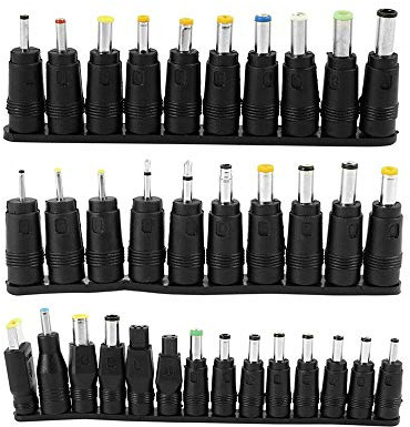34 Pieces Jack Tips Universal Charger Power Supply Adapter Plug, Universal Laptop Notebook Input DC Plug Kit