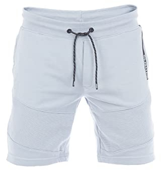 riverso Herren Sweat Short RIVRainer Kurze Sweatshorts Bermuda Sommer Sport Biker Shorts Baumwolle Blau L, Größe:L, Farbe:Light Blue (19200)