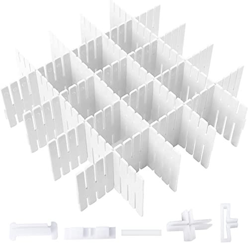 Schubladentrenner Verstellbar Schubladenteiler 16Stk Schubladeneinteiler Schubladen Organizer Für Schrank Unterwäsche Socken DIY Schreibtisch Organizer (Weiß)