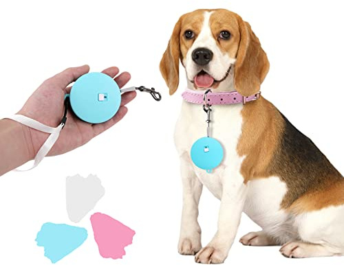 Retractable Dog Leash for Small and Medium Dogs up to 22lbs with 9.8ft Strong Nylon Tape, Hands Free, Portable and Lightweight Leash with Wrist Strap, One-Hand Brake, Tangle Free (Blue)