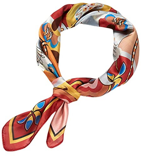 FAIRYGATE Seidenschal Damen 100 Seide Bandana Halstuch Platz Seidentuch Drucken Tuch Schal Kopftuch Seide Multifunktion 40022